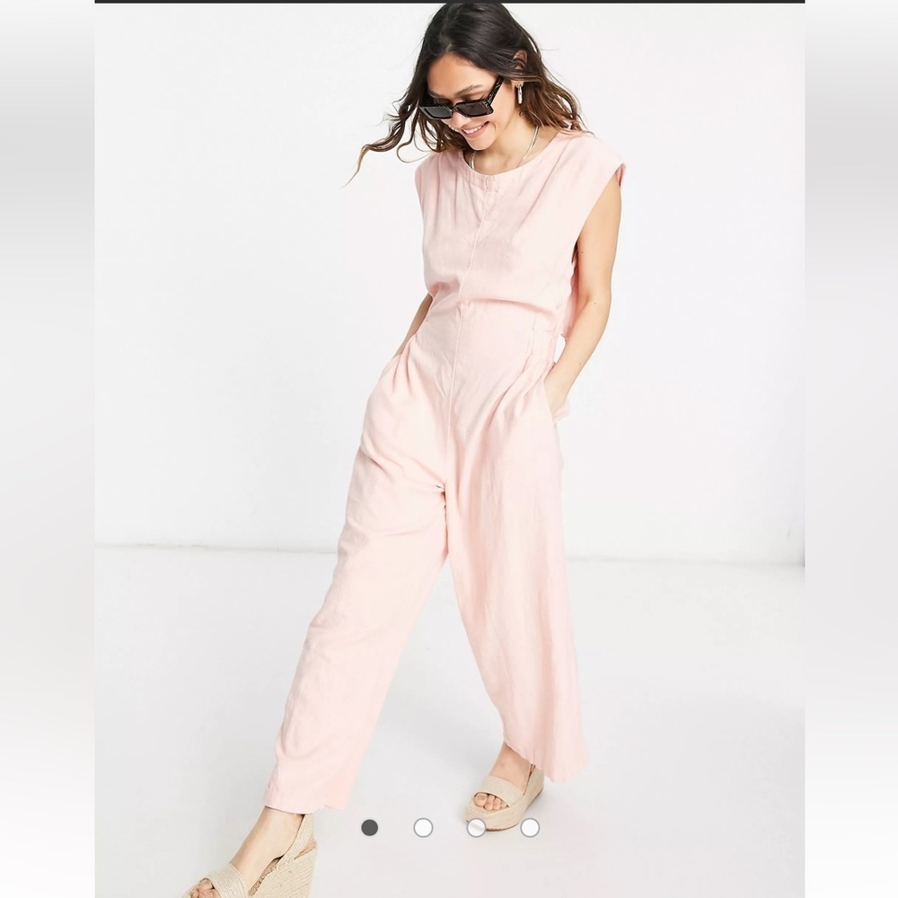 Free People Blush Pink Sleeveless Wide-Leg Jumpsuit